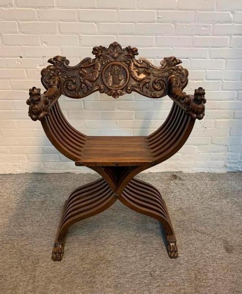 Fauteuil dagobert Savonarola stoel Florentijnse Renaissance, Huis en Inrichting, Fauteuils, Ophalen of Verzenden