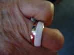 ring merk xen edelstaal met wit emaille en 5 briljantjes, Sieraden, Tassen en Uiterlijk, IJzer of Staal, Nieuw, Ophalen of Verzenden