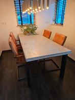 Henders & Hazel Eettafel Beton/Staal, Huis en Inrichting, Tafels | Eettafels, Ophalen, Rechthoekig, 200 cm of meer, 50 tot 100 cm