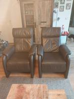 Gratis af te halen. 2x Lederen relax Fauteuils., Ophalen of Verzenden, Zo goed als nieuw, 75 tot 100 cm, 50 tot 75 cm