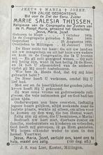 Marie Salesia Thijssen 1834 Haps, Verzamelen, Bidprentjes en Rouwkaarten, Ophalen of Verzenden