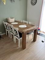 Eettafel met 6 stoelen, Huis en Inrichting, Tafels | Eettafels, Ophalen, Gebruikt, Vijf personen of meer, Minder dan 50 cm