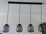 Moderne Hanglamp met 4 Glazen Kappen, Huis en Inrichting, Lampen | Hanglampen, Ophalen of Verzenden, Zo goed als nieuw, Glas, Minder dan 50 cm