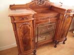 antieke oude vitrinekast noten wortel hout, Antiek en Kunst, Antiek | Meubels | Kasten, Ophalen