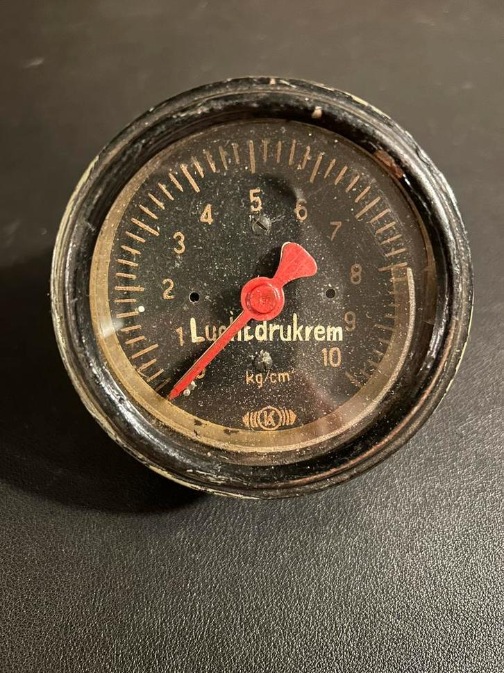 Meter luchtdrukrem uit oude trein NS, Verzamelen, Spoorwegen en Tramwegen, Gebruikt, Trein, Ophalen of Verzenden