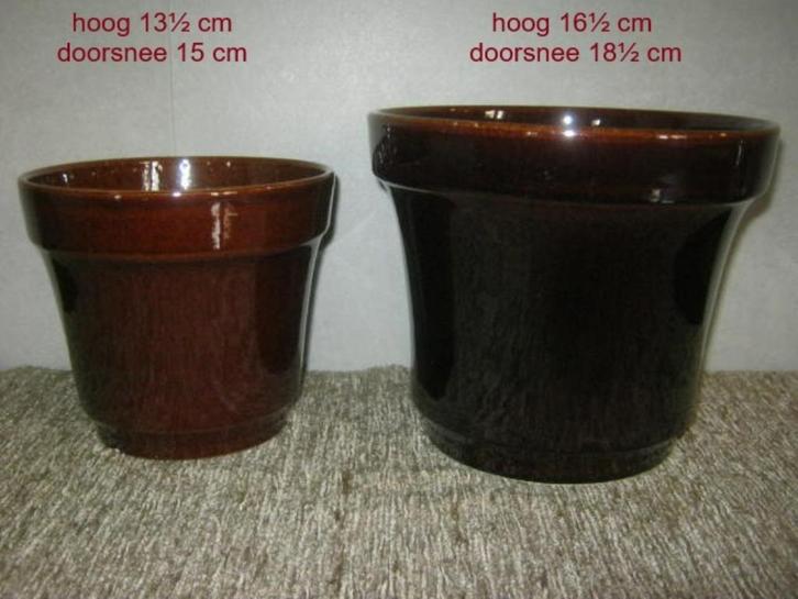 bloempotten, plantenpotten, vintage bruine bloem potten, pot, Huis en Inrichting, Woonaccessoires | Overige, Ophalen of Verzenden