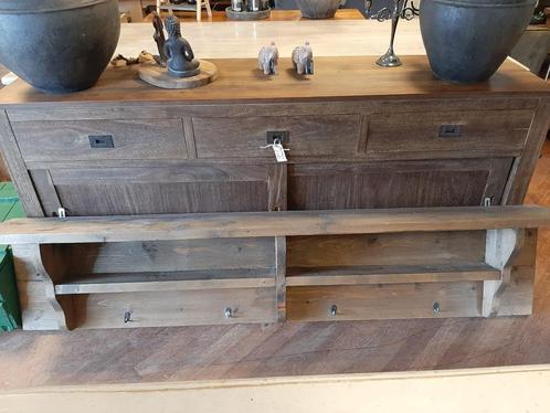 Fantastische houten wandrek / kapstok 200 cm, Huis en Inrichting, Woonaccessoires | Kapstokken, Zo goed als nieuw, Wandkapstok