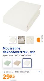 Mousseline Dekbedovertrek Wit 240x200/220 cm - Nieuw!, Huis en Inrichting, Wit, Dekbedovertrek, Tweepersoons, Ophalen of Verzenden