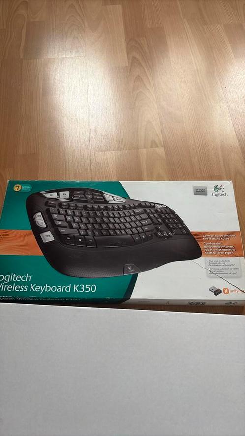 Logitech Wireless Keyboard K350, NL, Computers en Software, Toetsenborden, Nieuw, Qwerty, Draadloos, Ergonomisch, Ophalen of Verzenden