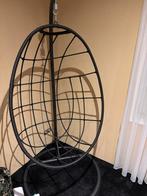 Zwarte metalen fauteuil - Zo goed als nieuw, Ophalen of Verzenden, Zo goed als nieuw, Metaal, 75 tot 100 cm