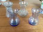 4 bloembollen vaasjes o.a. leerdam, Antiek en Kunst, Ophalen of Verzenden