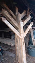 Oude 100 jaar Oude Eiken Staander-Gebinten balk, Tuin en Terras, Palen, Balken en Planken, Ophalen, Gebruikt, 250 cm of meer, Palen