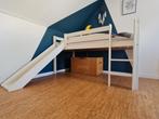 Witte Halfhoogslaper met Glijbaan 90x200, Ophalen, Gebruikt, Halfhoogslaper