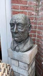 Bronzen buste op natuurstenen sokkel, Antiek en Kunst, Antiek | Koper en Brons, Ophalen of Verzenden