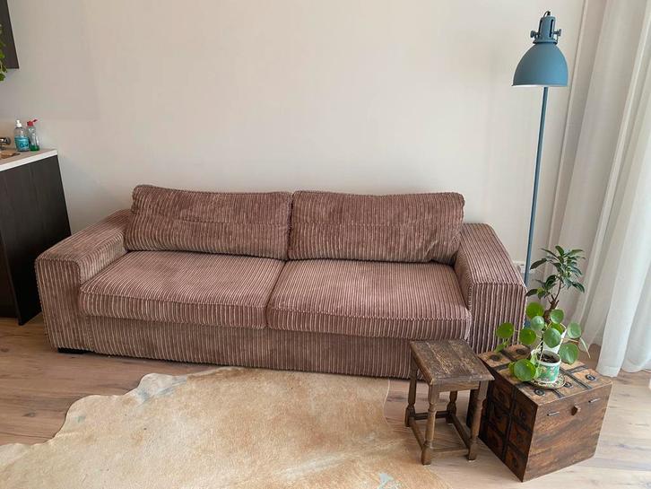 Corduroy / ribstof bank, Huis en Inrichting, Banken | Bankstellen, Zo goed als nieuw, Driepersoons, 200 tot 250 cm, 75 tot 100 cm