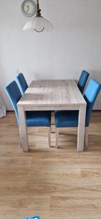 Eettafel met 4 stoelen, Huis en Inrichting, Ophalen, 100 tot 150 cm, 50 tot 100 cm, Zo goed als nieuw