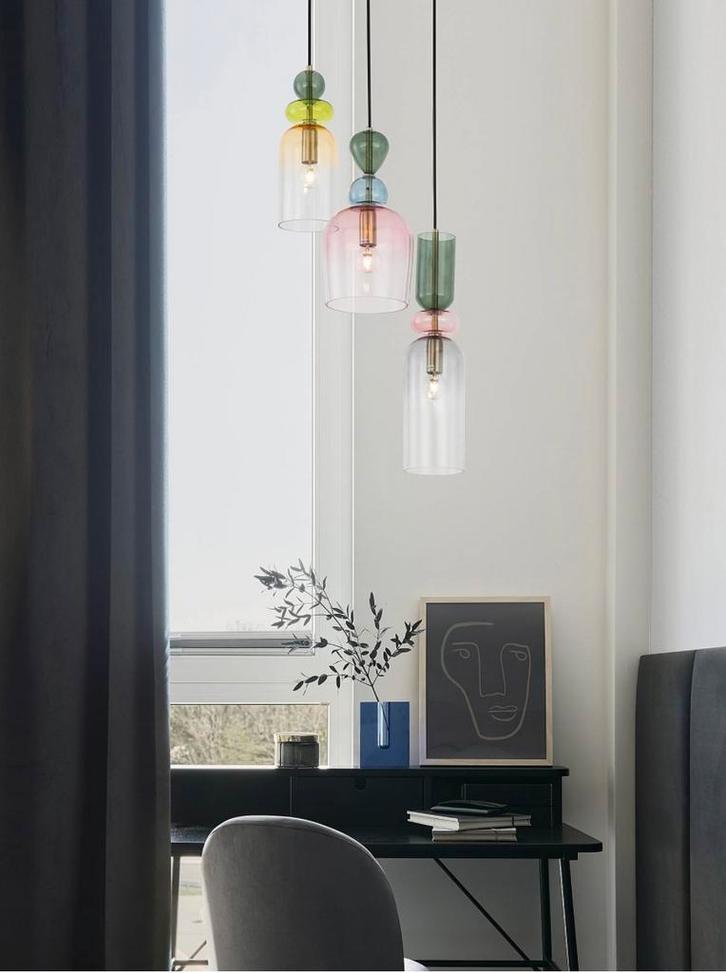Nova Luca Murano Hanglamp Type E, Huis en Inrichting, Lampen | Hanglampen, Zo goed als nieuw, Minder dan 50 cm, Glas, Ophalen of Verzenden