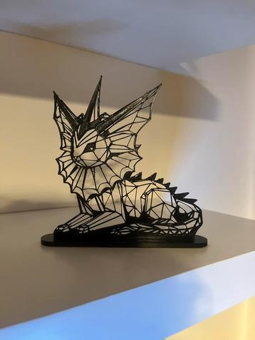 Pokémon Vaporeon Black Abstract 3D Model (14 cm) beschikbaar voor biedingen