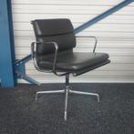 Vitra EA 207 Design Stoel | Vergaderstoel | Zwart | Leer, Gebruikt, Zwart, Ophalen of Verzenden, Metaal