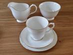 Colclough Wit met Goud Theeservies - 20 Stuks, Gebruikt, Ophalen of Verzenden, Overige stijlen, Porselein