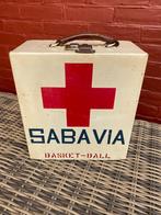 Vintage first aid kit/verbandtrommel SABA VIA Basketball, Antiek en Kunst, Curiosa en Brocante, Ophalen of Verzenden