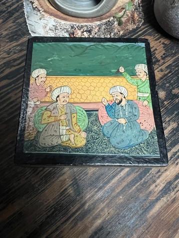 India handbeschilderd Indiase vintage doosje kistje Vintage  beschikbaar voor biedingen