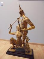 Antiek Brons beeld verguld gevecht Rami Epos verhaal, Antiek en Kunst, Ophalen of Verzenden