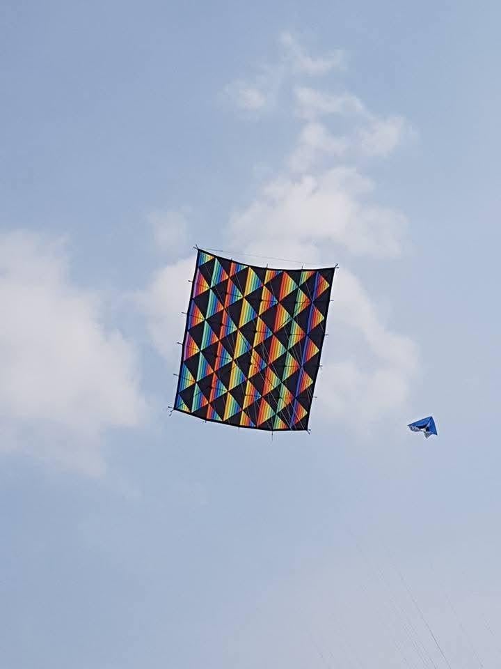 Grote kleurrijke Edo vlieger, Sport en Fitness, Vliegeren, Ophalen of Verzenden