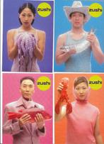 4xZushi reclamekaart voor restaurant Amsterdam, Verzenden, 1980 tot heden, Ongelopen, Cultuur en Media