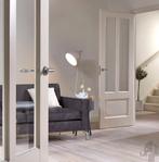 Tijdloze binnendeur met glas in stomp en opdek voorgelakt, Niet ingevuld, 80 tot 100 cm, Binnendeur, Niet ingevuld