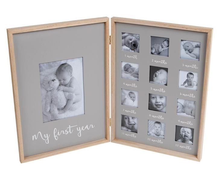 Leuke dubbele fotolijst My First Year, Huis en Inrichting, Woonaccessoires | Lijsten, Nieuw, Minder dan 50 cm, Minder dan 50 cm