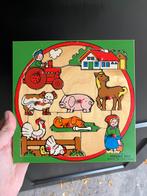 Simplex toys hout houten puzzel  vintage dieren boerderij, Ophalen of Verzenden
