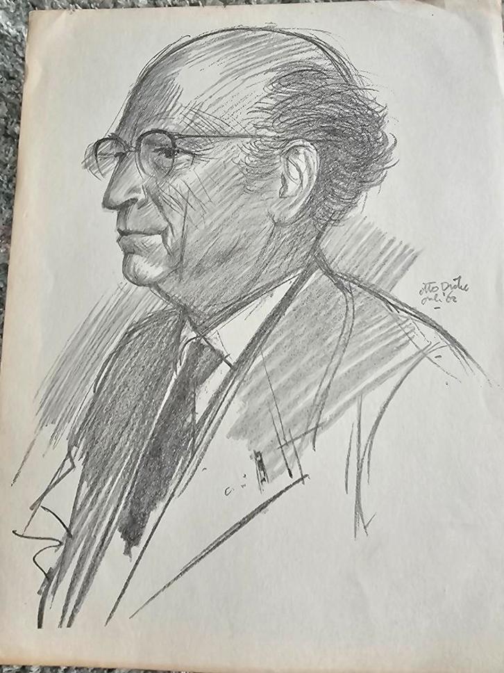 Otto Dicke - Portret van Lambert van der Horst, 1962, Antiek en Kunst, Kunst | Tekeningen en Foto's, Ophalen of Verzenden