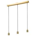 IKEA SKAFTET Hanglamp incl. 3 glazen lampenkappen, Huis en Inrichting, Lampen | Hanglampen, Gebruikt, Modern, messing,, Ophalen of Verzenden