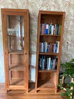 Teak houten boekenkast en vitrinekast, Huis en Inrichting, Kasten | Vitrinekasten, Ophalen, Gebruikt, 50 tot 100 cm, 150 tot 200 cm