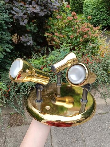 Gouden Plafondlamp met 3 Lampen beschikbaar voor biedingen