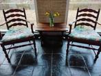 Biedermeier armstoelen met biezen zitting,, Huis en Inrichting, Stoelen, Ophalen, Gebruikt, Twee, Bruin