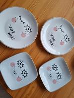 4 bordjes van Xenos met grappig design, Ophalen of Verzenden, Overige stijlen, Bord(en)