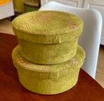 Antieke groene fluweel-stoffen doosjes, Antiek en Kunst, Ophalen of Verzenden