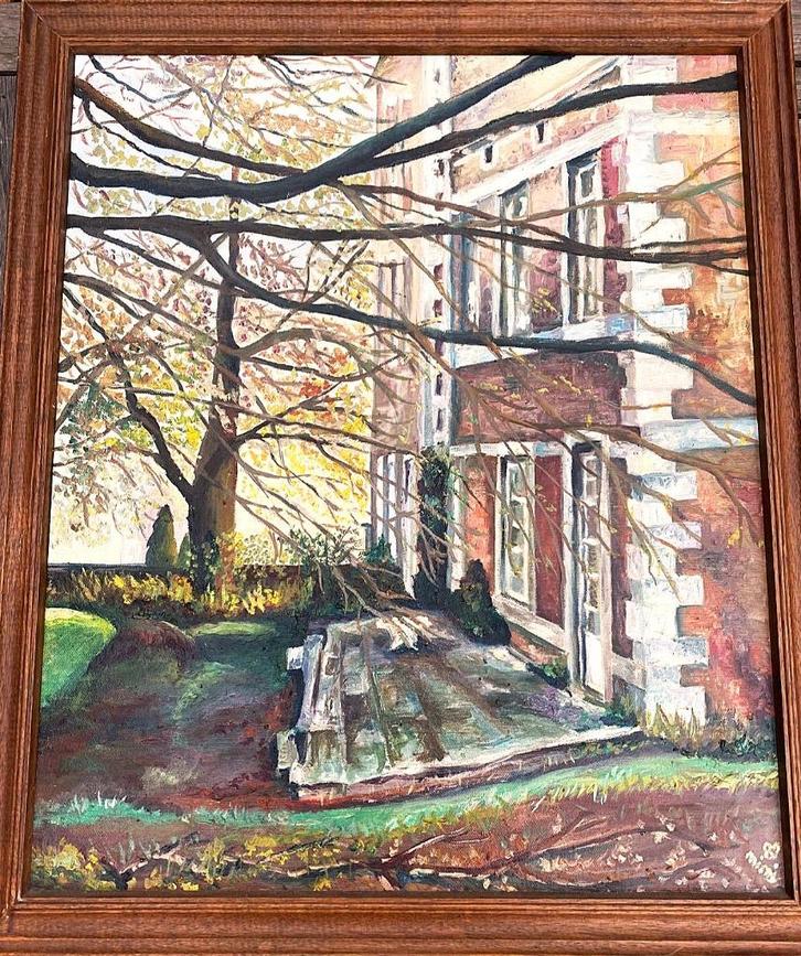 Olieverfschilderij Kasteel Cartils – Mimy Rega, Antiek en Kunst, Kunst | Schilderijen | Klassiek, Ophalen of Verzenden