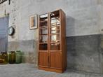 Vintage Deens Jaren 80 Design Vitrine Kast Teak Wandmeubel 2