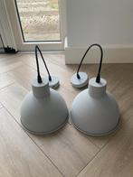 Set van 2 grijze hanglampen, Ophalen, Zo goed als nieuw, Metaal, Minder dan 50 cm