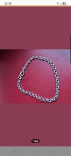 Zilverkleurige ketting M.K.M design- 46 cm, Ophalen of Verzenden, Gebruikt, Zilver, Overige materialen