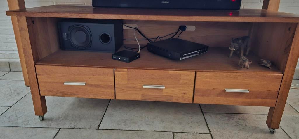 TV meubel - eiken in de olie 120x53x48,5, Huis en Inrichting, Kasten | Televisiemeubels, Ophalen, 25 tot 50 cm, 50 tot 100 cm