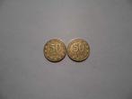 2 munten Litouwen 50 centas 1997/1999, Ophalen of Verzenden, Overige landen, Setje