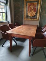 Teakhouten eetkamertafel met 2 lades uit India - 200x90x77cm, Huis en Inrichting, Tafels | Eettafels, Ophalen, Zo goed als nieuw