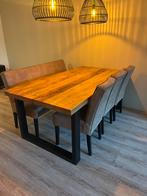 Eetkamer stoelen + eetkamerbank, Ophalen, Gebruikt, Bruin, Drie