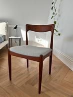 6 Deense Arne Vodder vintage eetkamerstoelen, gerestaureerd, Ophalen, Bruin, Zo goed als nieuw, Vijf, Zes of meer stoelen