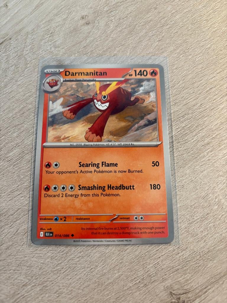 Darmanitan 014/086 Black Bolt - Pokémon Kaart, Ophalen of Verzenden, Nieuw, Losse kaart