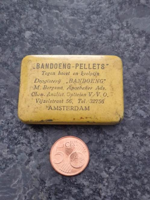oud blikje "Bandoeng-Pellets - jaren'20/ '30 Amsterdam, Verzamelen, Blikken, Gebruikt, Overige, Overige merken, Ophalen of Verzenden